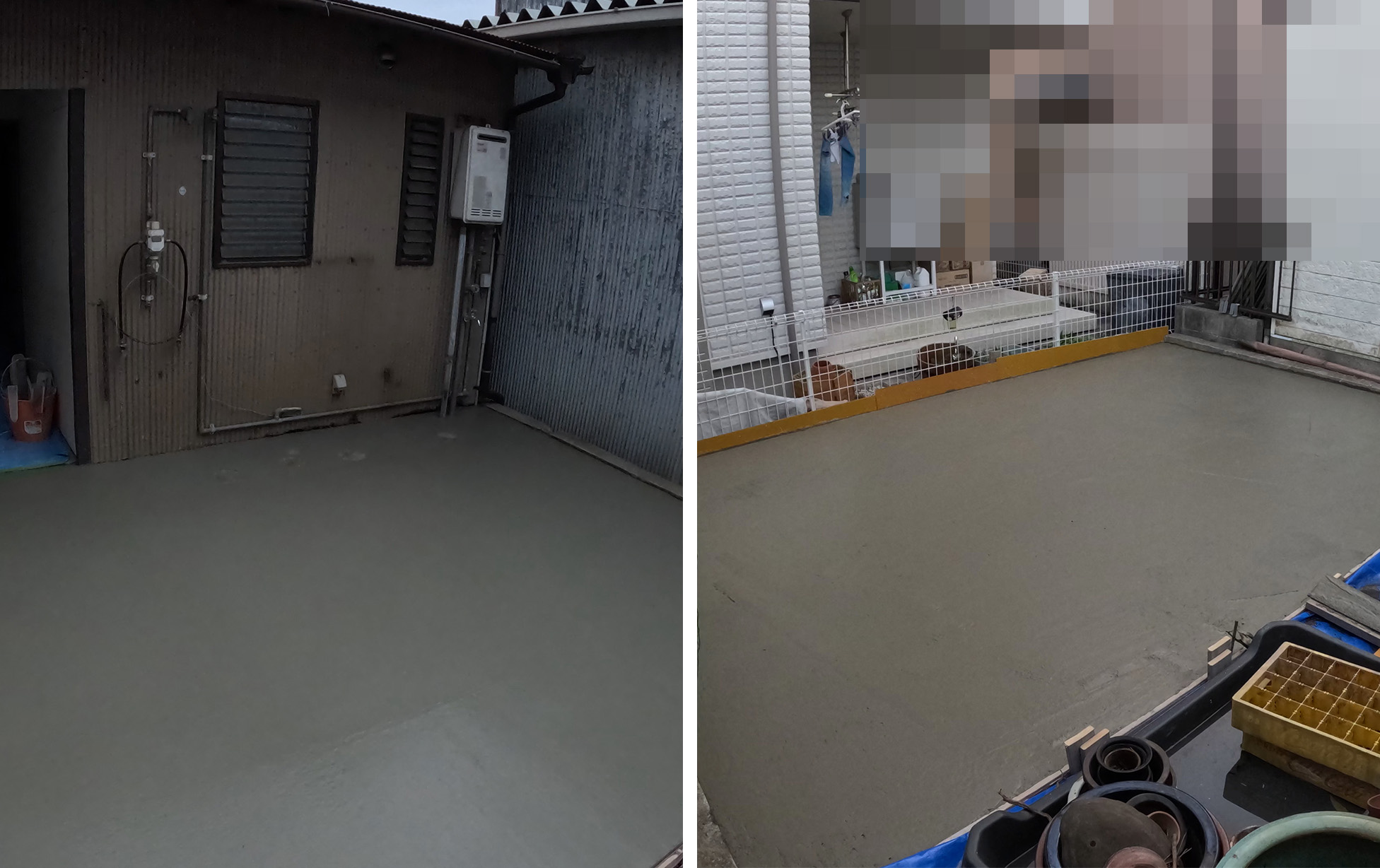 裏庭コンクリート打設工事